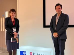 A picture of Randy Bruno with Kavli INsD Director Carol Robinson.