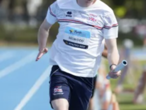 A photo of Mark Selwood, running.