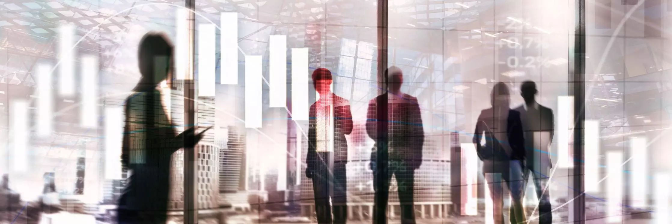 Privacy banner image with abstract corporate figures